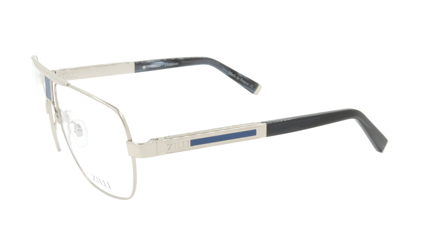 ZILLI Eyeglasses Frame Titanium Acetate Leather France Made ZI 60047 C03