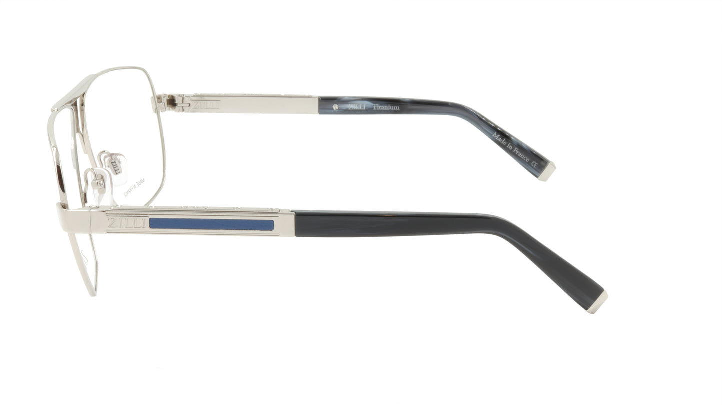 ZILLI Eyeglasses Frame Titanium Acetate Leather France Made ZI 60047 C03