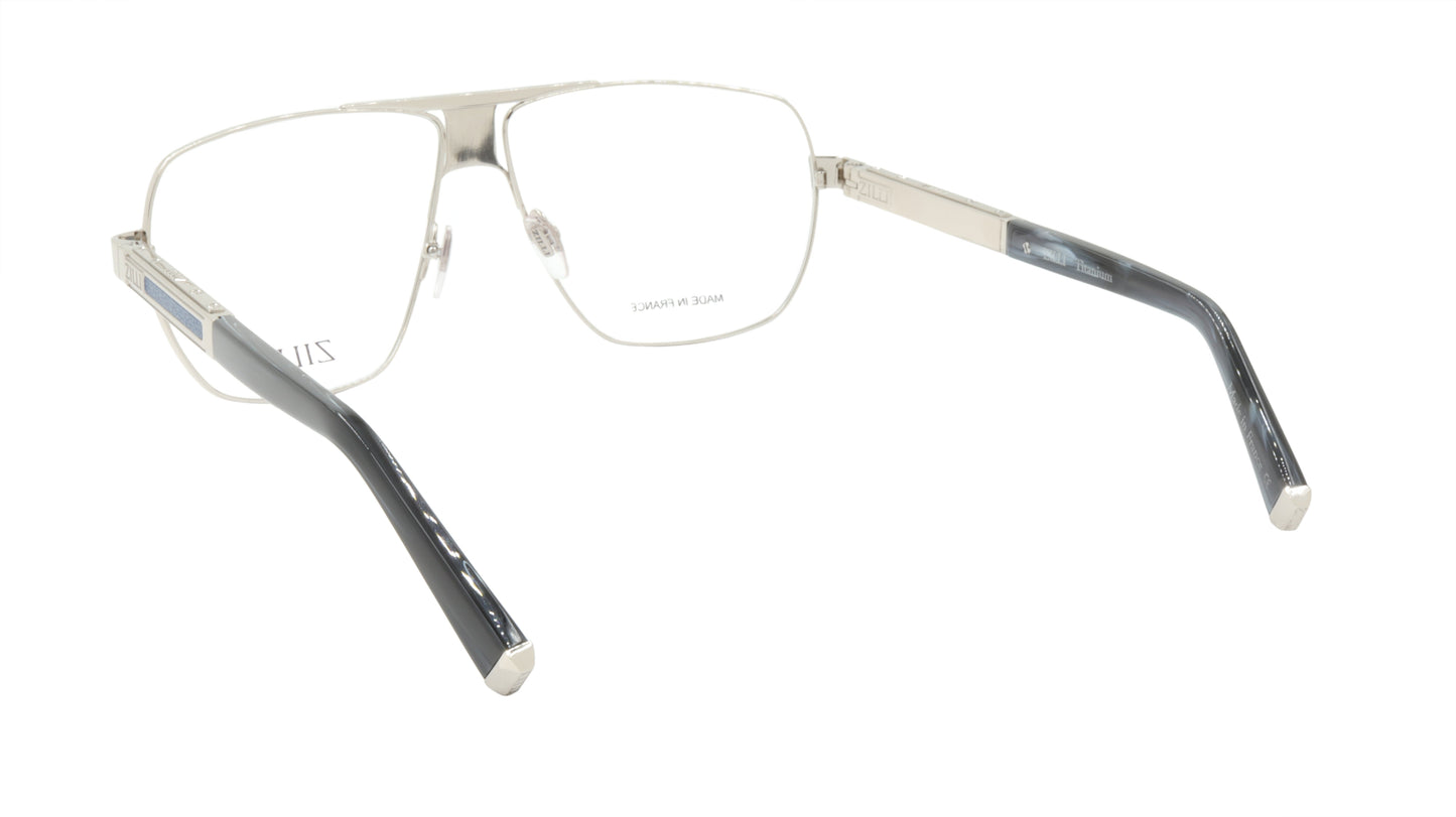 ZILLI Eyeglasses Frame Titanium Acetate Leather France Made ZI 60047 C03