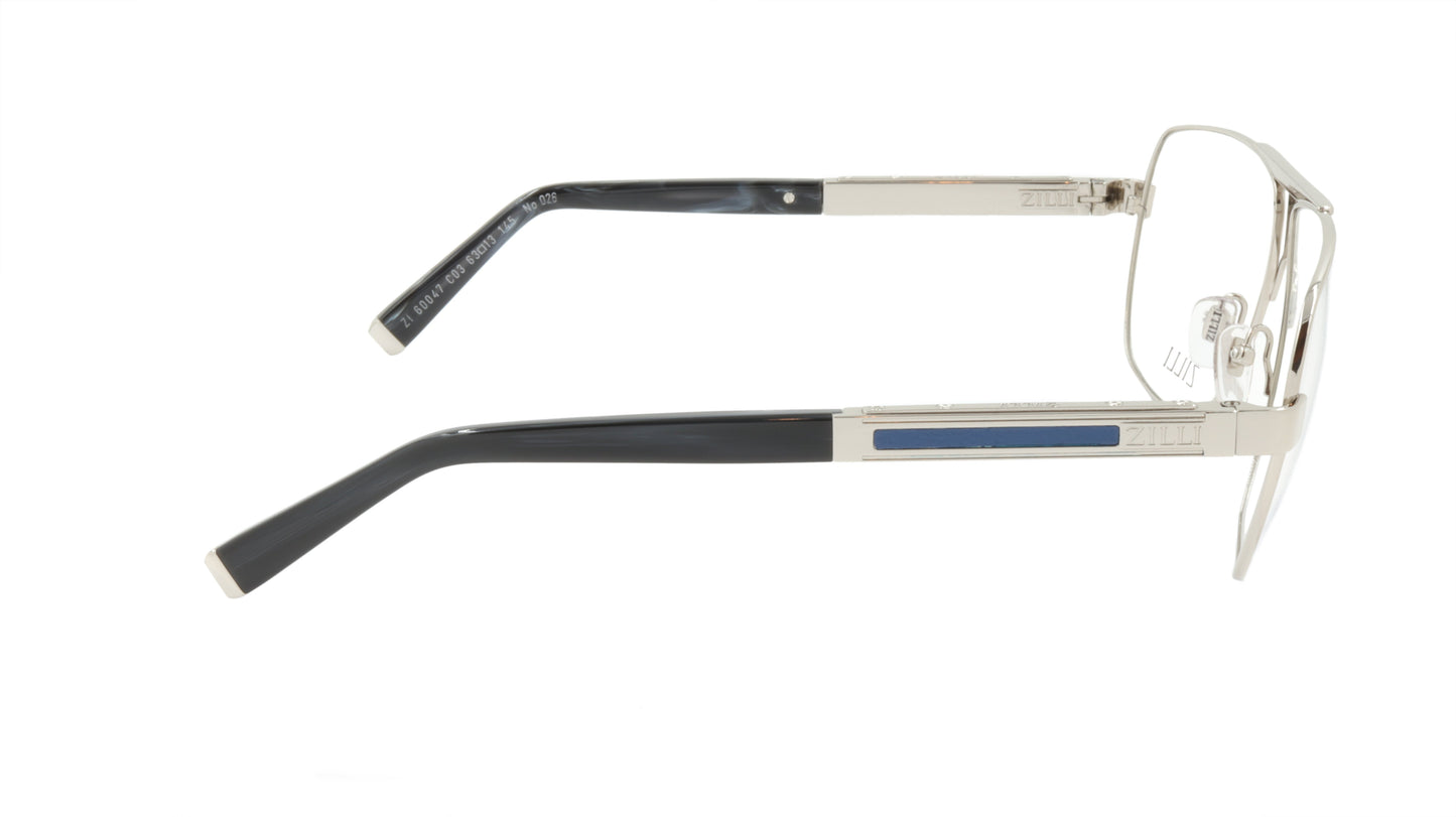 ZILLI Eyeglasses Frame Titanium Acetate Leather France Made ZI 60047 C03
