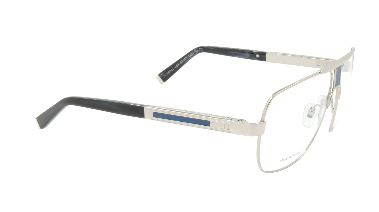 ZILLI Eyeglasses Frame Titanium Acetate Leather France Made ZI 60047 C03