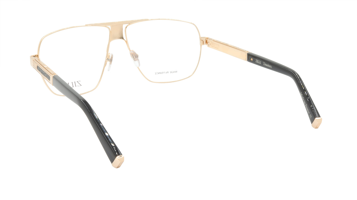 ZILLI Eyeglasses Frame Titanium Acetate Leather France Made ZI 60047 C01