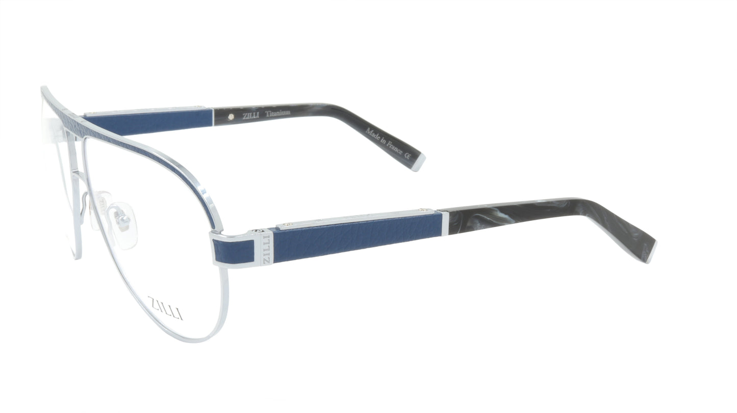 ZILLI Eyeglasses Frame Titanium Acetate Leather France Made ZI 60045 C03
