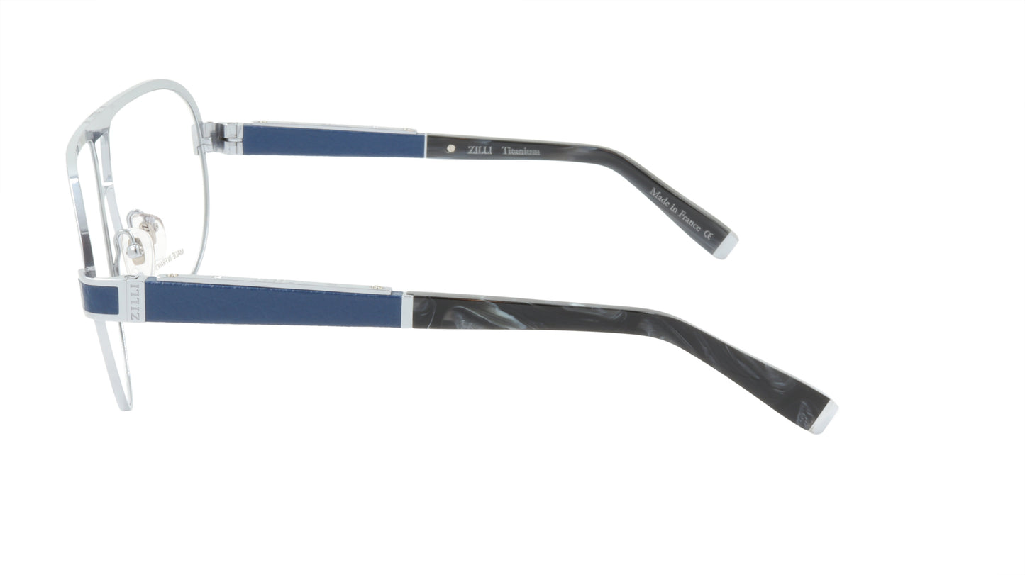 ZILLI Eyeglasses Frame Titanium Acetate Leather France Made ZI 60045 C03