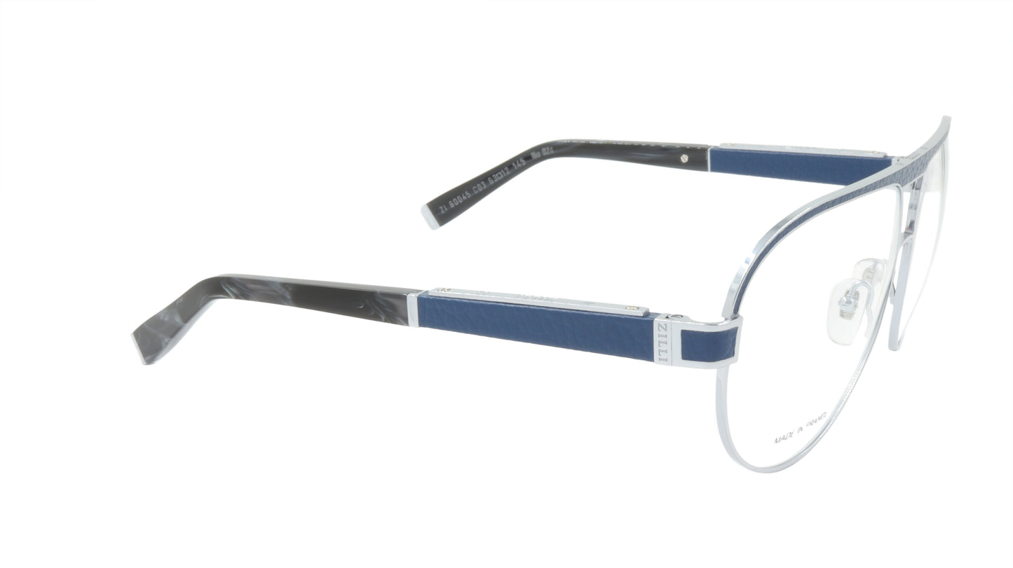 ZILLI Eyeglasses Frame Titanium Acetate Leather France Made ZI 60045 C03