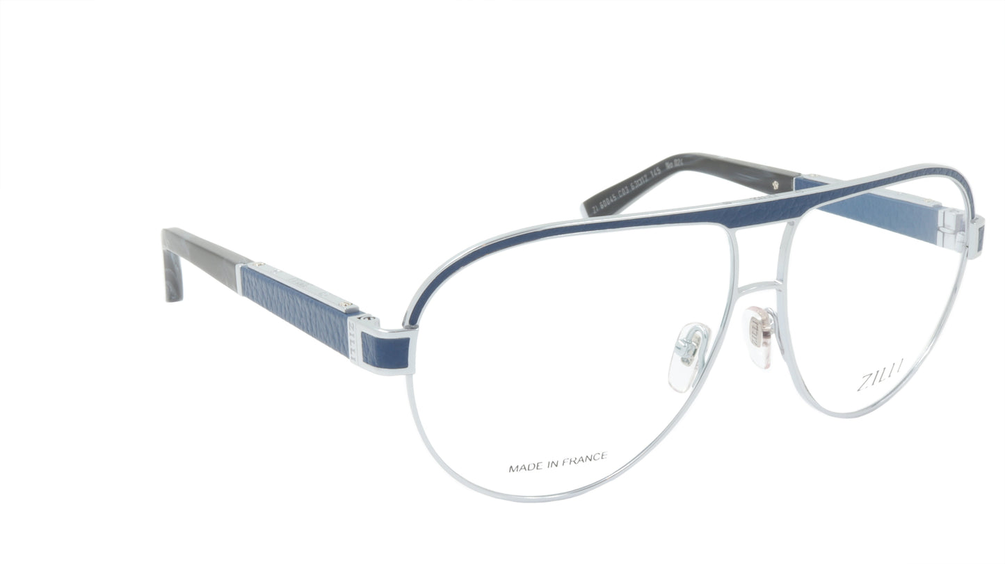 ZILLI Eyeglasses Frame Titanium Acetate Leather France Made ZI 60045 C03