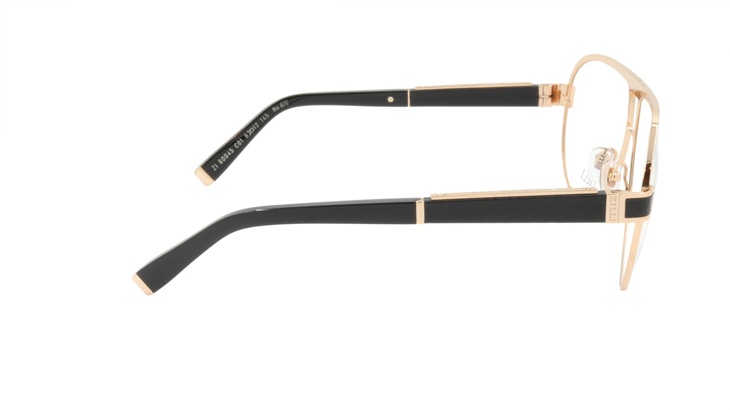 ZILLI Eyeglasses Frame Titanium Acetate Leather France Made ZI 60045 C01