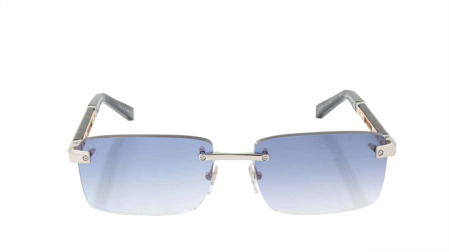 ZILLI Sunglasses Titanium Acetate Leather Gradient France Handmade ZI 65038 C02