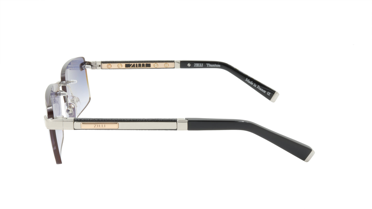 ZILLI Sunglasses Titanium Acetate Leather Gradient France Handmade ZI 65038 C02
