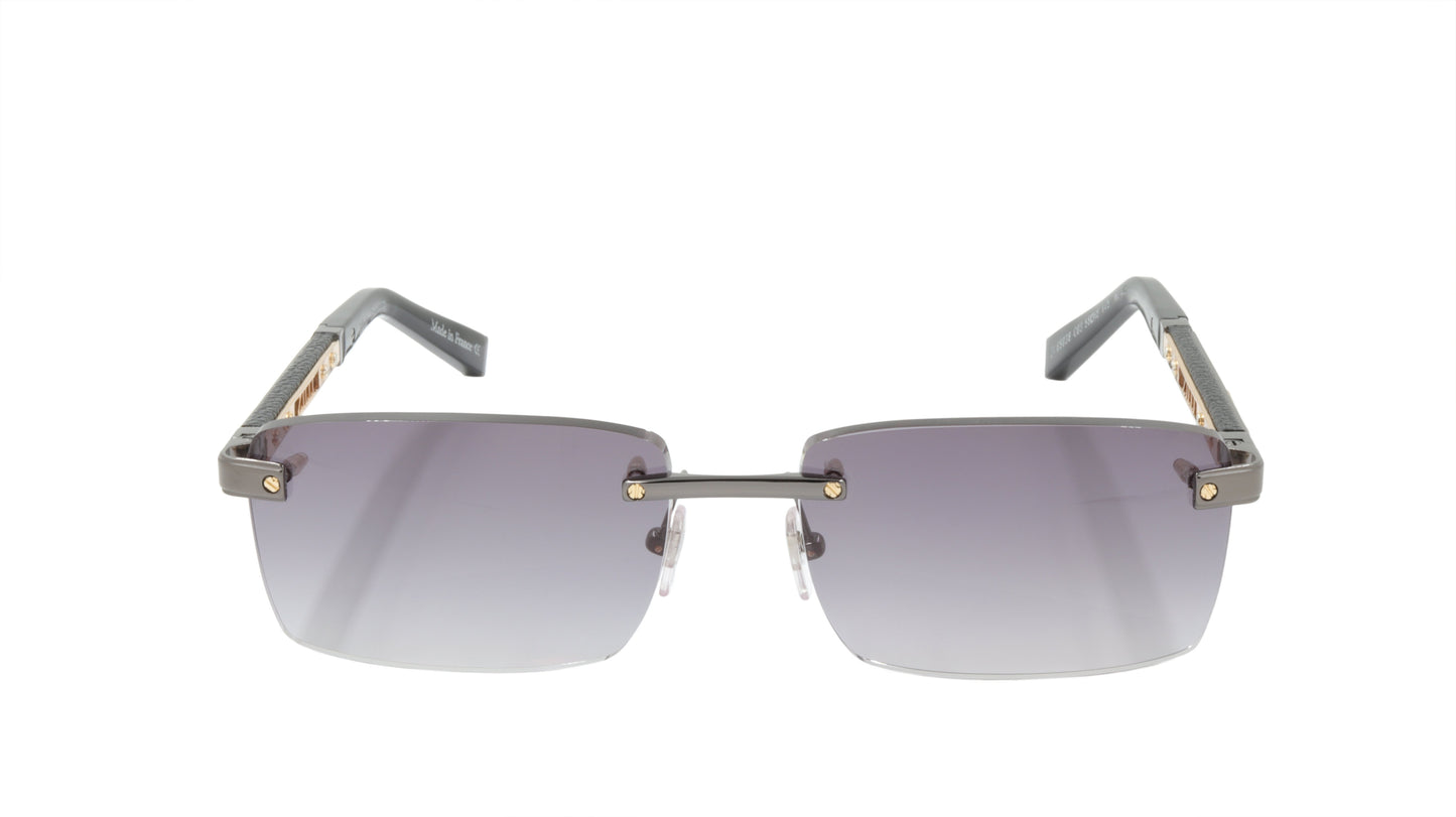 ZILLI Sunglasses Titanium Acetate Leather Gradient France Handmade ZI 65038 C03