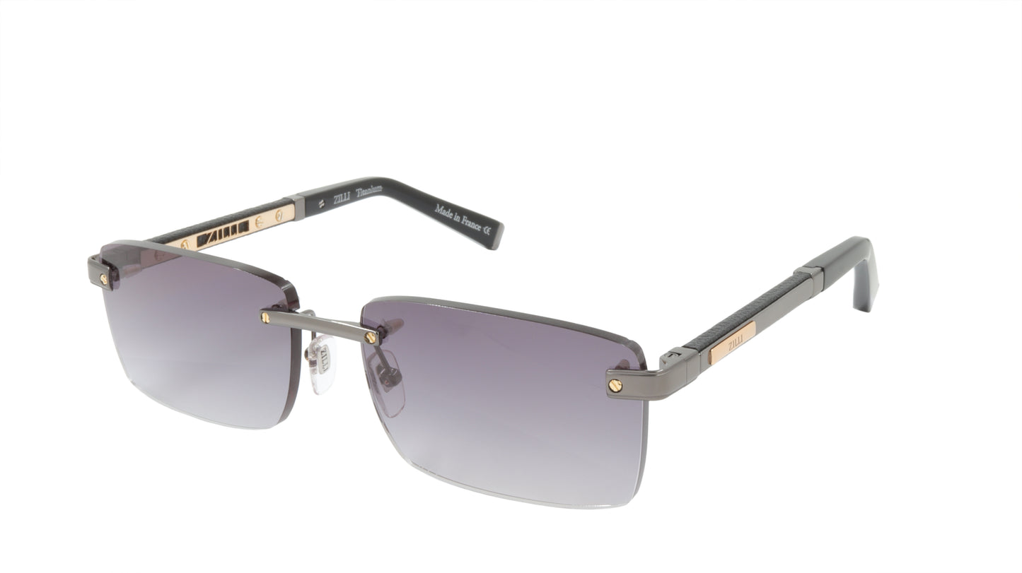 ZILLI Sunglasses Titanium Acetate Leather Gradient France Handmade ZI 65038 C03