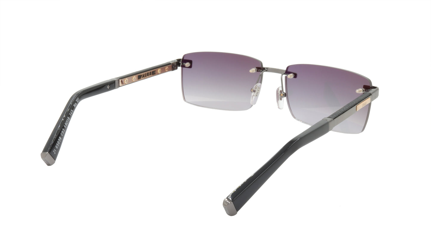 ZILLI Sunglasses Titanium Acetate Leather Gradient France Handmade ZI 65038 C03