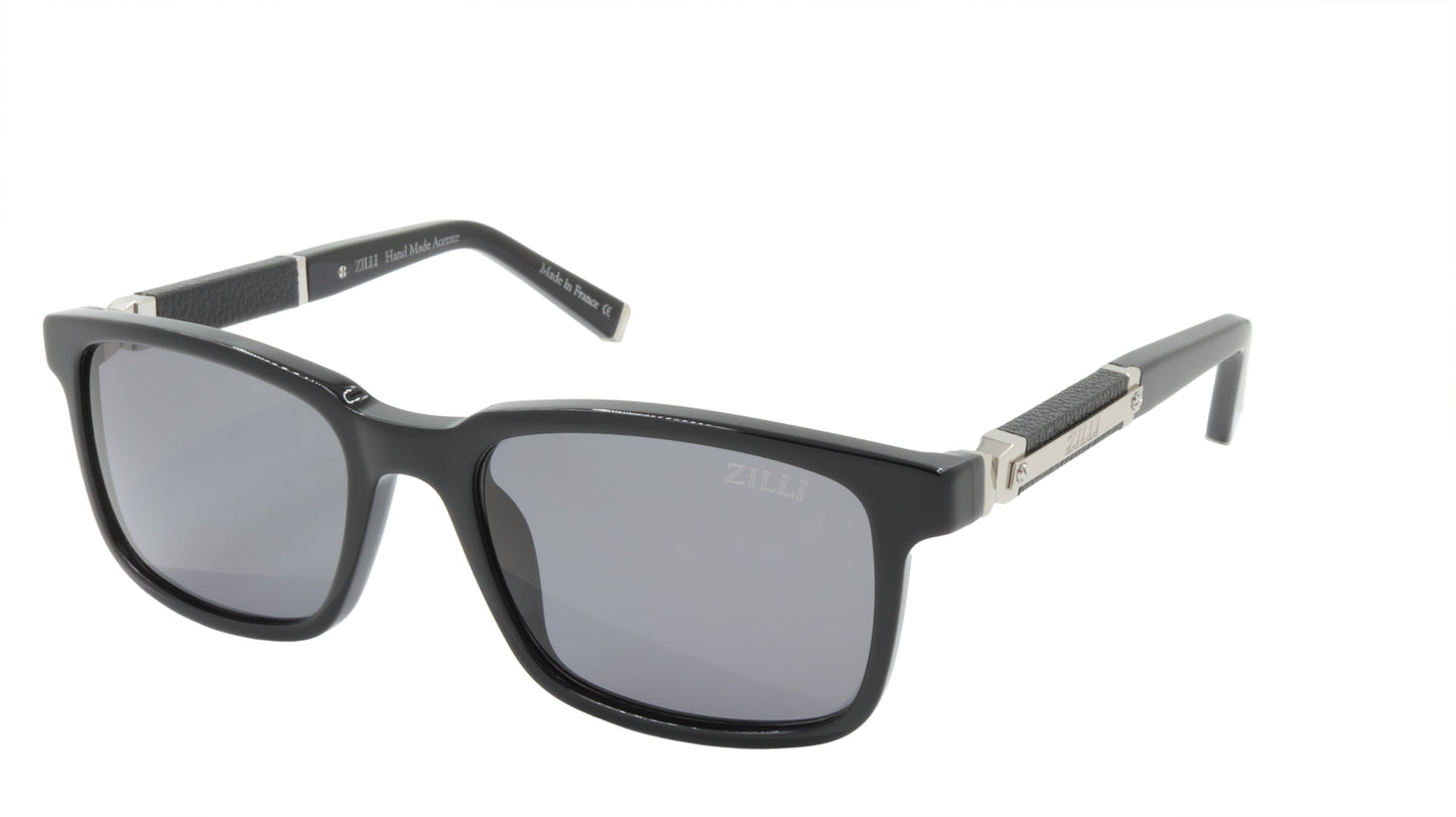 ZILLI Sunglasses Titanium Acetate Leather Polarized France Handmade ZI 65011 C03
