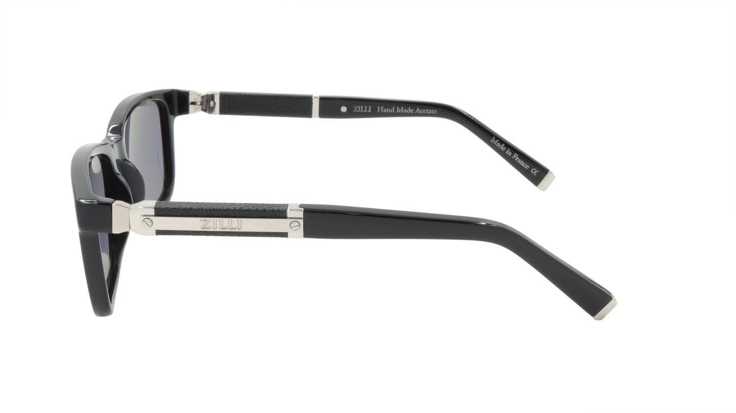 ZILLI Sunglasses Titanium Acetate Leather Polarized France Handmade ZI 65011 C03