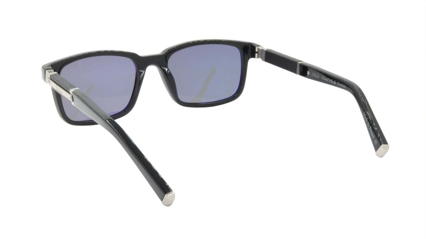ZILLI Sunglasses Titanium Acetate Leather Polarized France Handmade ZI 65011 C03