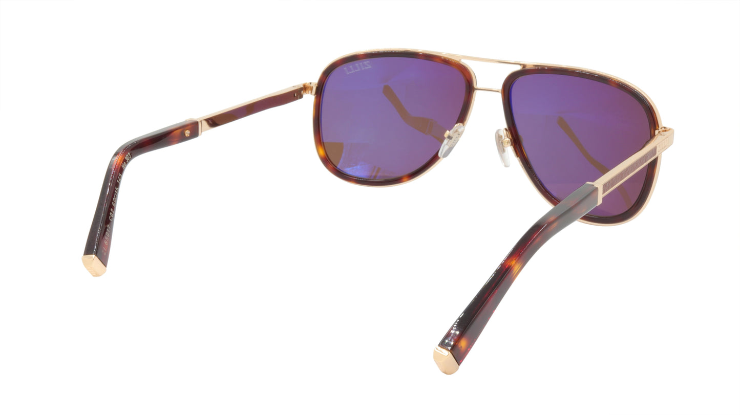 ZILLI Sunglasses Titanium Acetate Leather Polarized France Handmade ZI 65017 C02