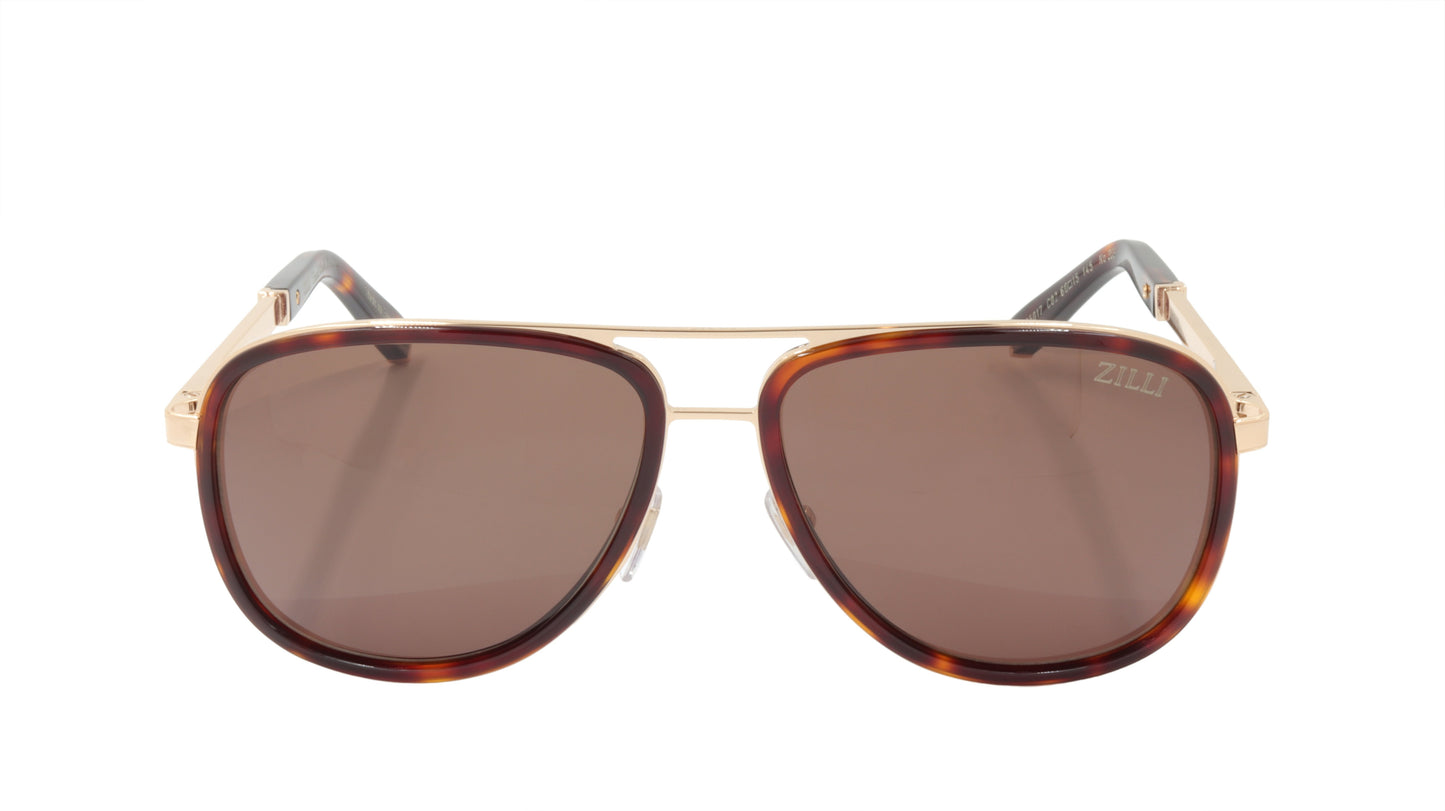 ZILLI Sunglasses Titanium Acetate Leather Polarized France Handmade ZI 65017 C02