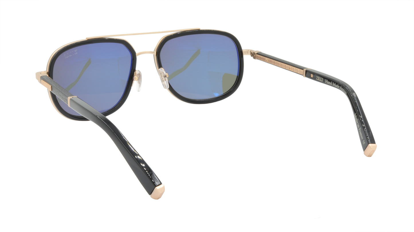 ZILLI Sunglasses Titanium Acetate Leather Polarized France Handmade ZI 65018 C01