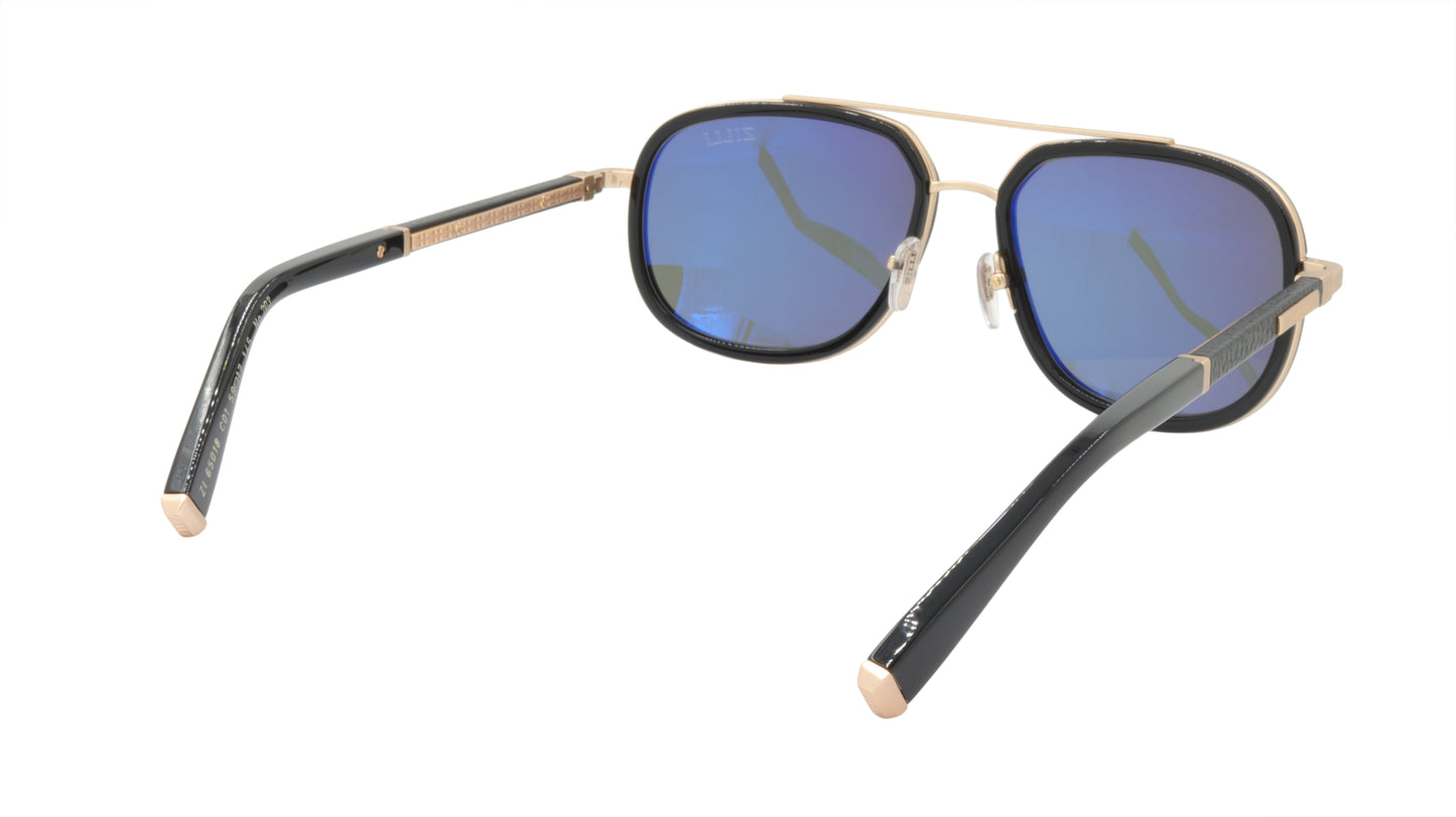 ZILLI Sunglasses Titanium Acetate Leather Polarized France Handmade ZI 65018 C01