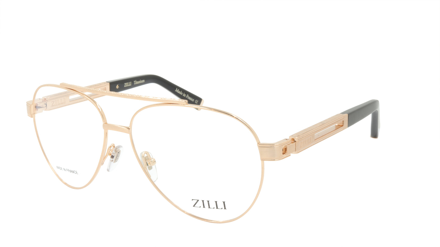 ZILLI Eyewear in Classic Black and Gold in Aviator Style