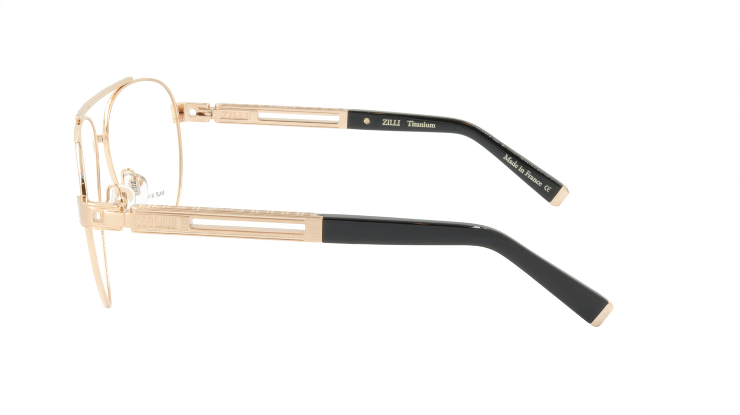 ZILLI Eyewear in Classic Black and Gold in Aviator Style