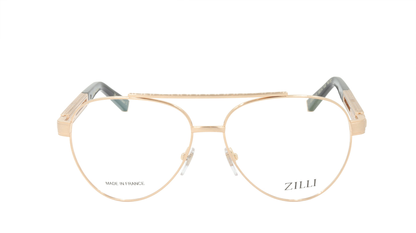 ZILLI Eyewear in Classic Black and Gold in Aviator Style