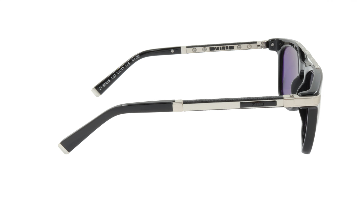 ZILLI Sunglasses Titanium Acetate Leather Polarized France Handmade ZI 65015 C02