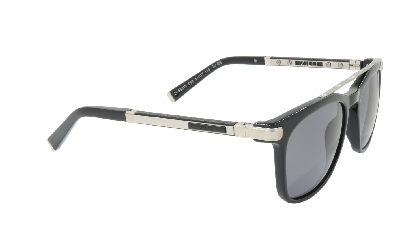 ZILLI Sunglasses Titanium Acetate Leather Polarized France Handmade ZI 65015 C02