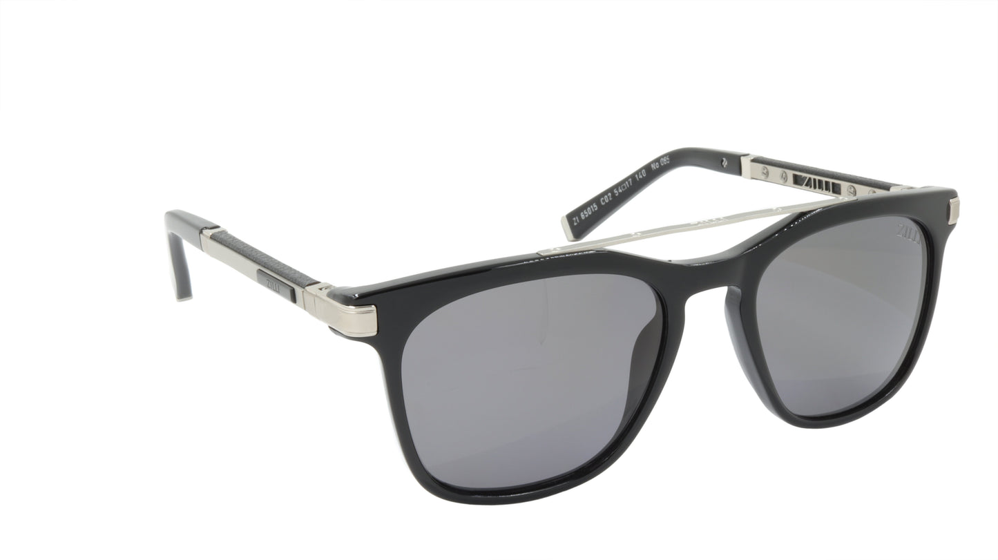 ZILLI Sunglasses Titanium Acetate Leather Polarized France Handmade ZI 65015 C02