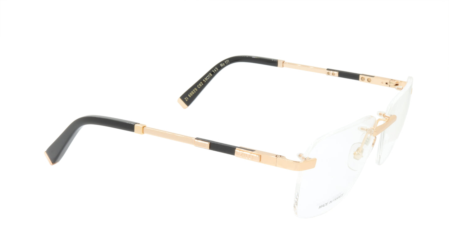 ZILLI Eyeglasses Frame Titanium Acetate Leather France Made ZI 60029 C02