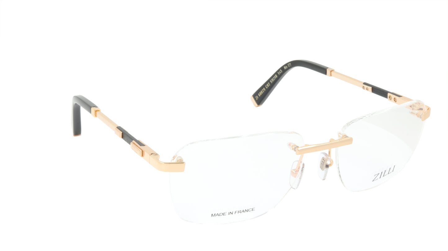 ZILLI Eyeglasses Frame Titanium Acetate Leather France Made ZI 60029 C02