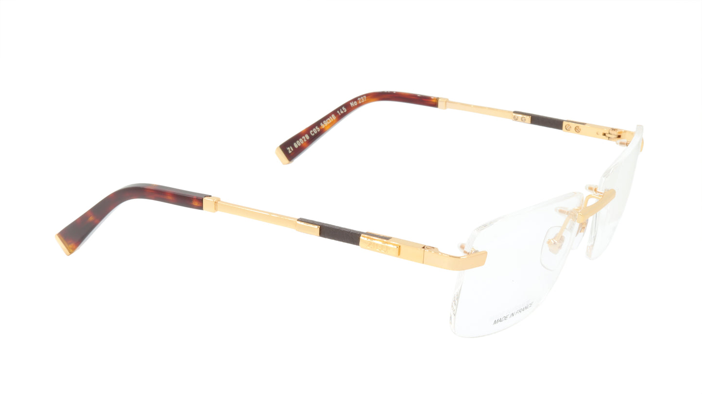ZILLI Eyeglasses Frame Titanium Acetate Leather France Made ZI 60028 C05