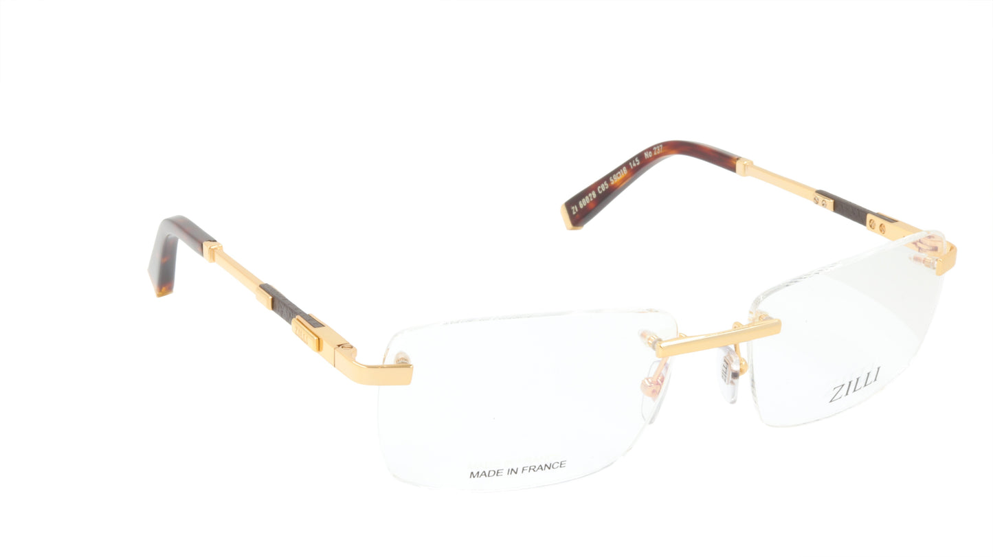 ZILLI Eyeglasses Frame Titanium Acetate Leather France Made ZI 60028 C05