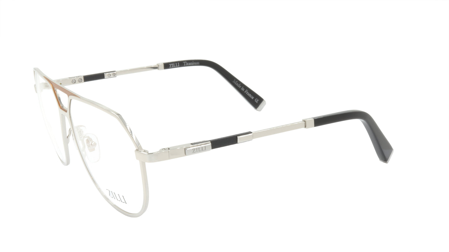 ZILLI Eyeglasses Frame Titanium Acetate Leather France Made ZI 60030 C08