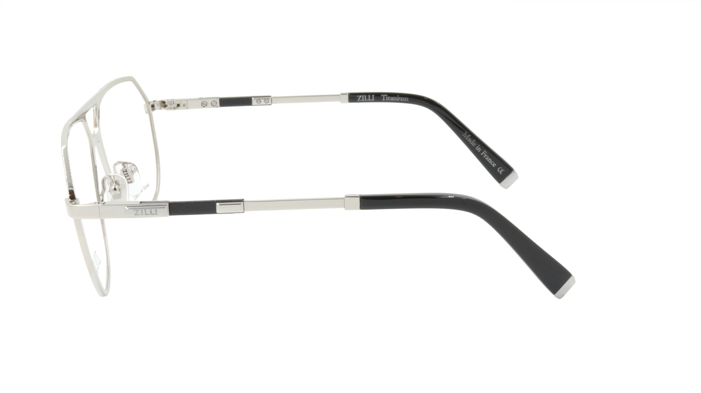 ZILLI Eyeglasses Frame Titanium Acetate Leather France Made ZI 60030 C08