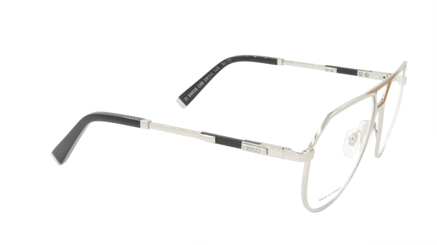 ZILLI Eyeglasses Frame Titanium Acetate Leather France Made ZI 60030 C08
