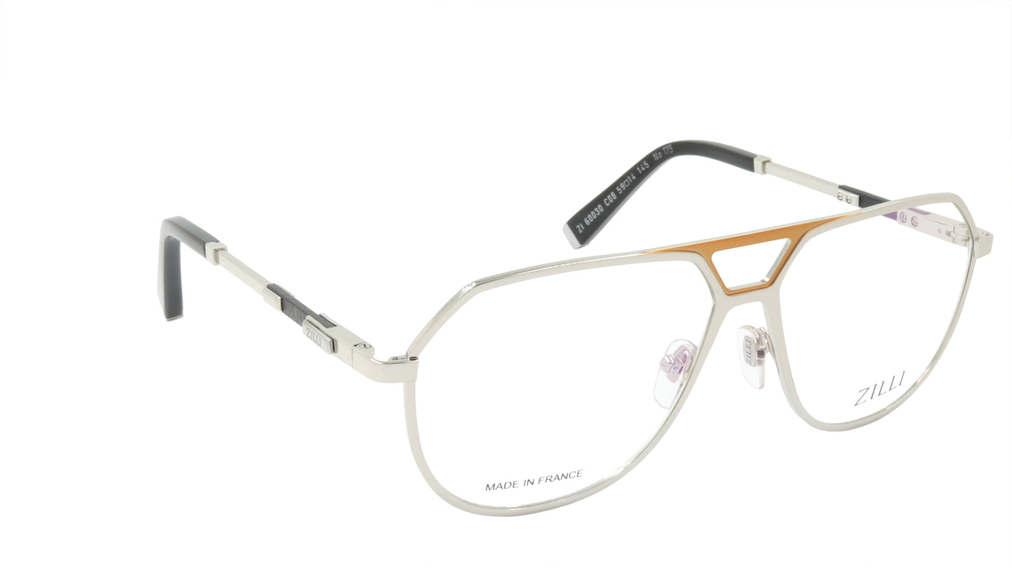 ZILLI Eyeglasses Frame Titanium Acetate Leather France Made ZI 60030 C08