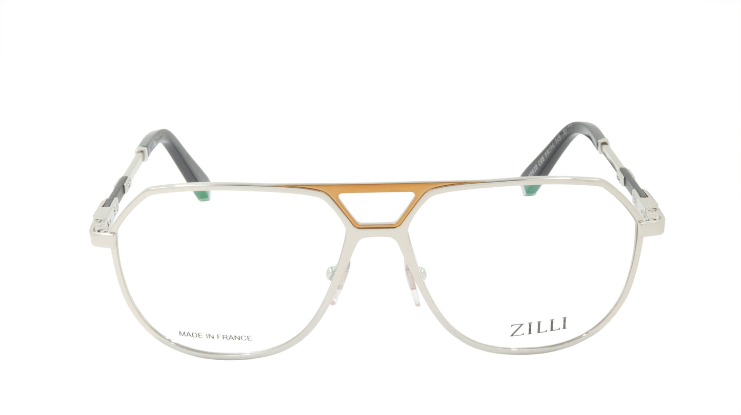 ZILLI Eyeglasses Frame Titanium Acetate Leather France Made ZI 60030 C08