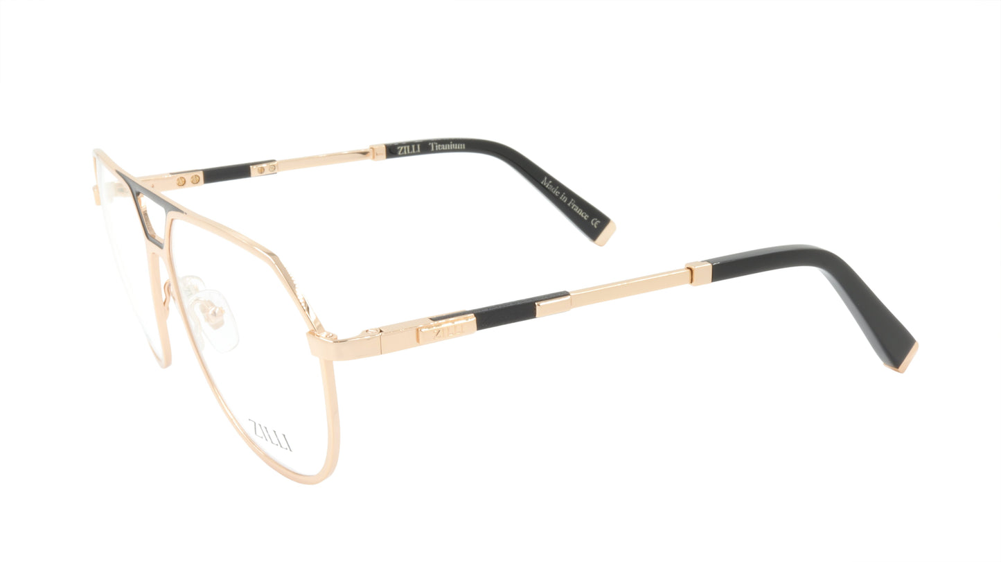 ZILLI Eyeglasses Frame Titanium Acetate Leather France Made ZI 60030 C07