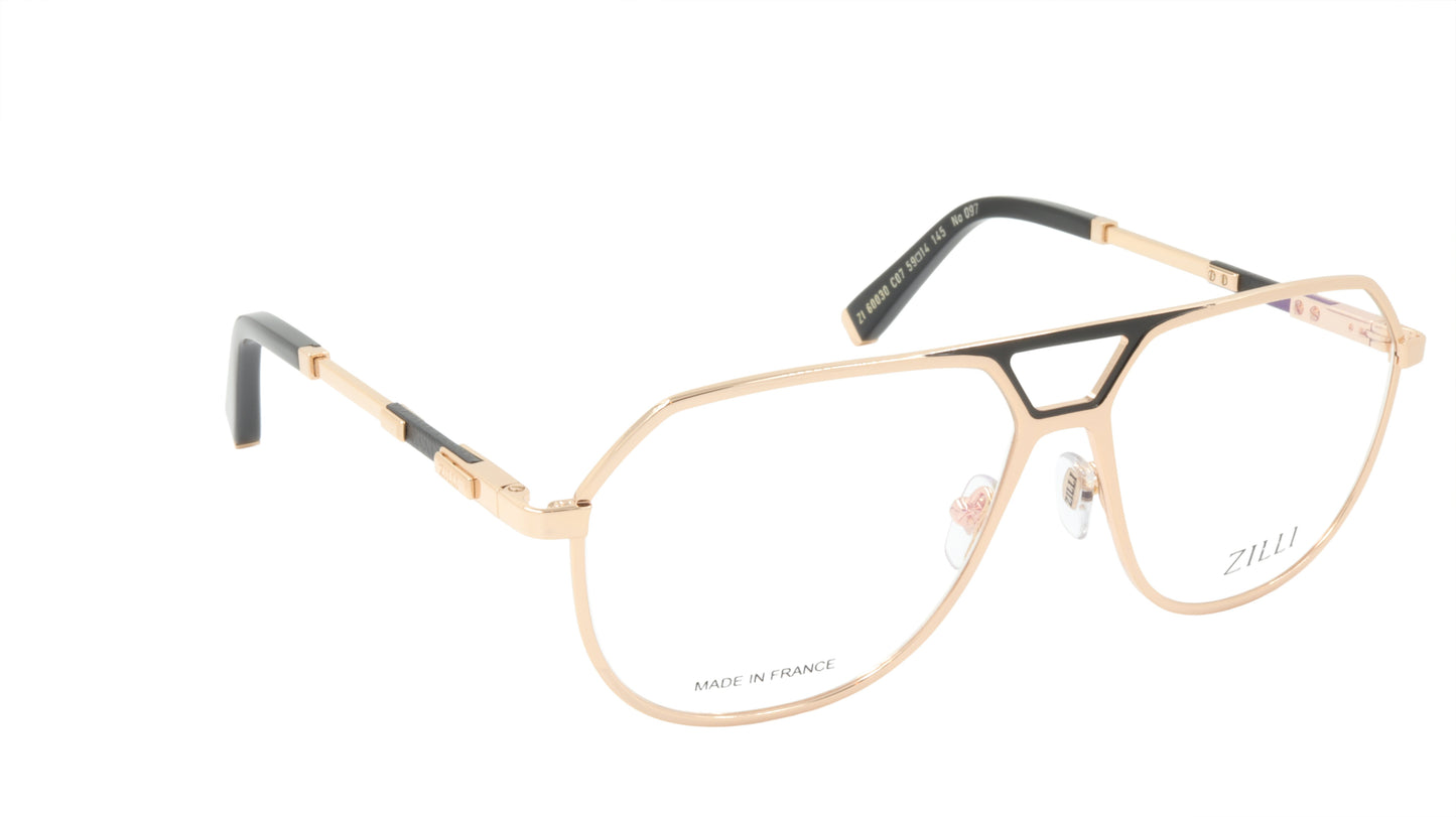 ZILLI Eyeglasses Frame Titanium Acetate Leather France Made ZI 60030 C07