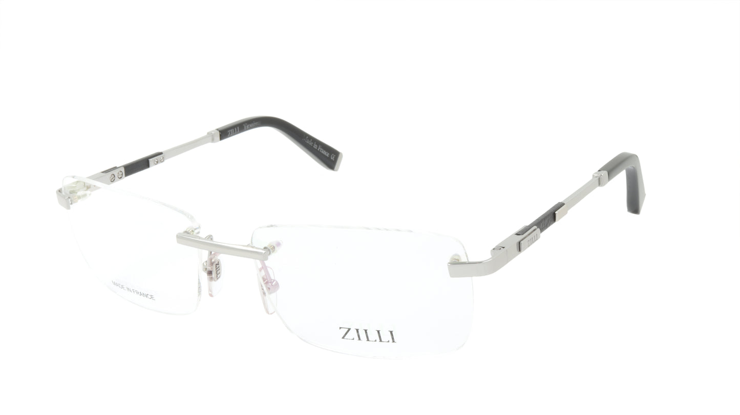 ZILLI Eyewear Rimless with Silver and Leather ZI 60028 C03