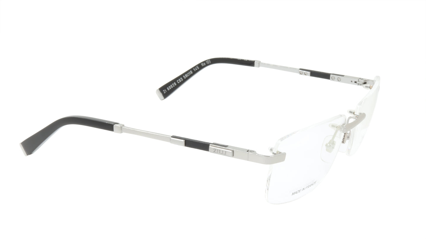 ZILLI Eyewear Rimless with Silver and Leather ZI 60028 C03