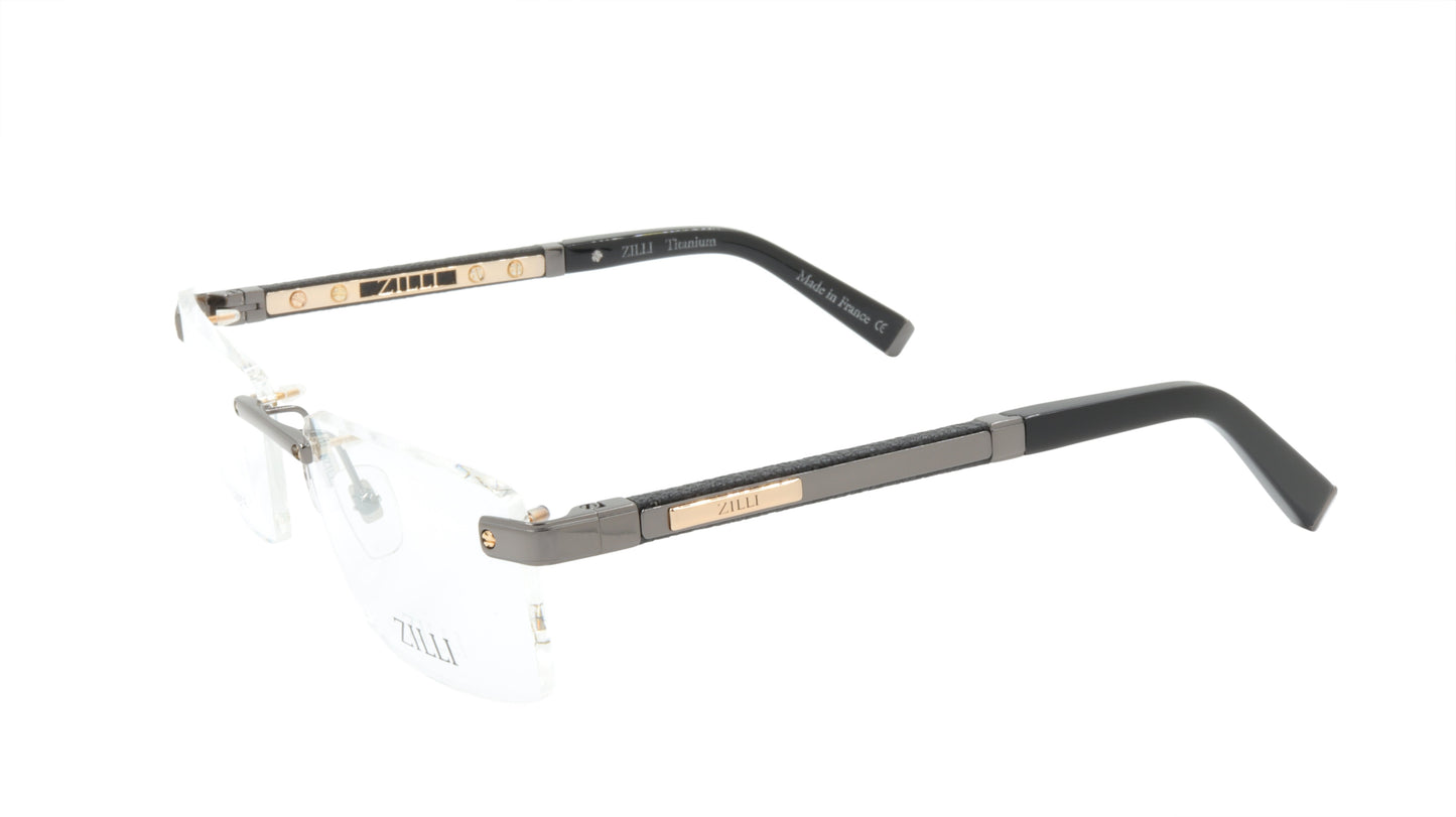 ZILLI Eyeglasses Frame Titanium Acetate Leather France Made ZI 60013 C03