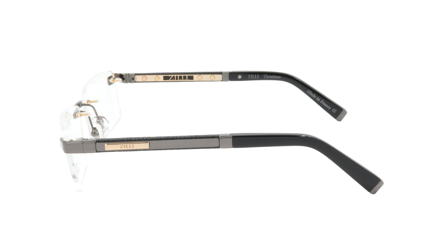 ZILLI Eyeglasses Frame Titanium Acetate Leather France Made ZI 60013 C03