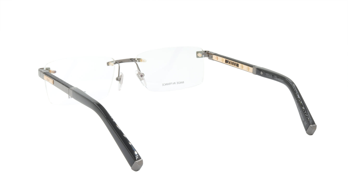 ZILLI Eyeglasses Frame Titanium Acetate Leather France Made ZI 60013 C03