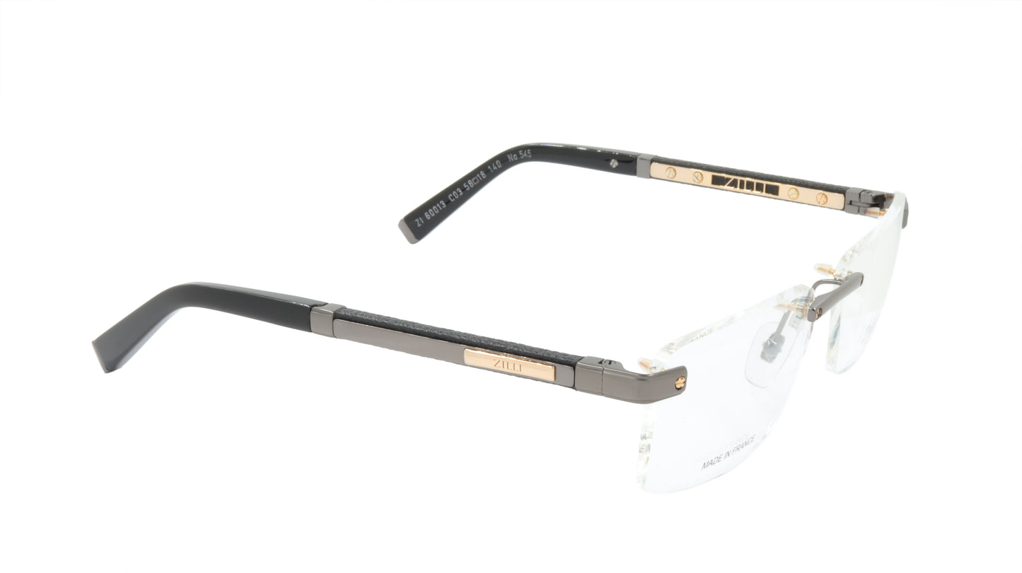 ZILLI Eyeglasses Frame Titanium Acetate Leather France Made ZI 60013 C03