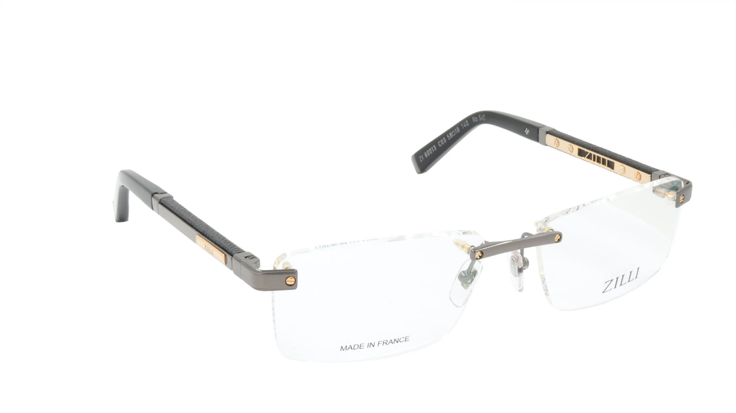 ZILLI Eyeglasses Frame Titanium Acetate Leather France Made ZI 60013 C03