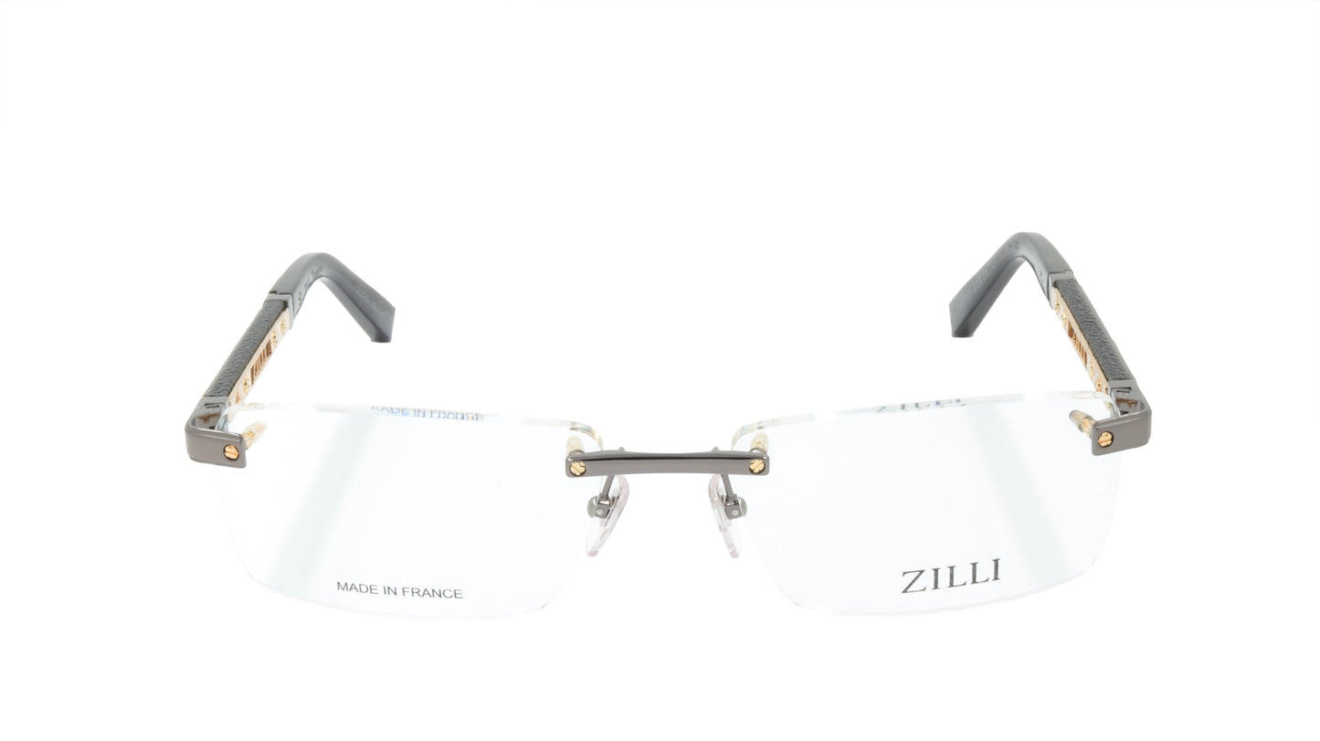 ZILLI Eyeglasses Frame Titanium Acetate Leather France Made ZI 60013 C03
