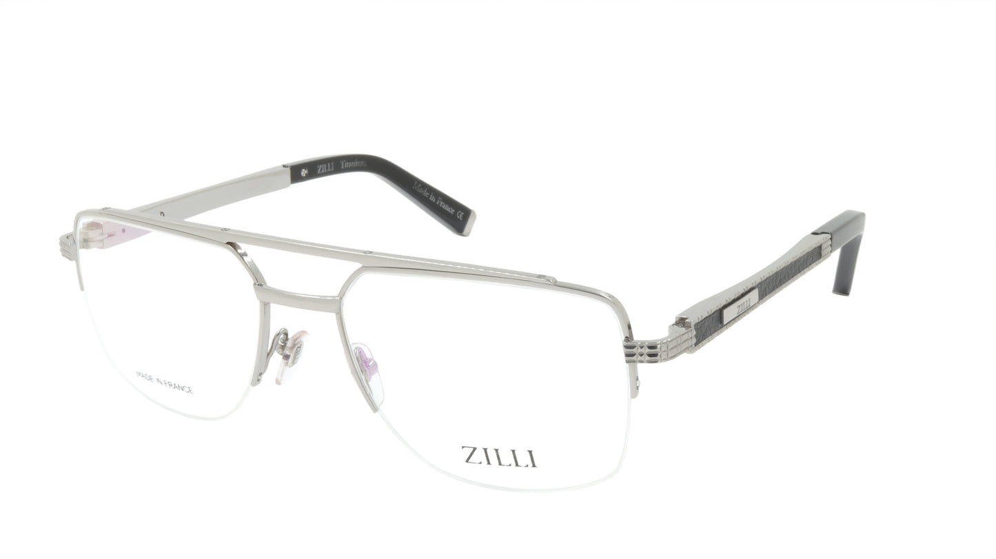 ZILLI Eyeglasses Frame Titanium Acetate Leather France Made ZI 60024 C05