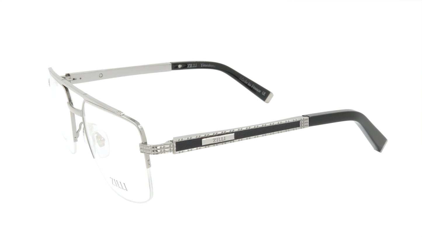 ZILLI Eyeglasses Frame Titanium Acetate Leather France Made ZI 60024 C05